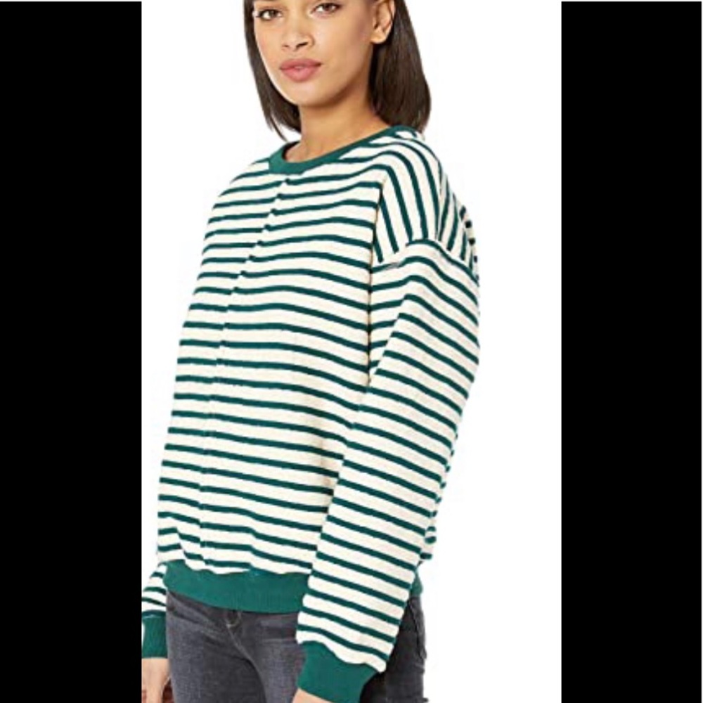 J.O.A Raglan Boatneck Striped Sweater - Picture 2 of 5
